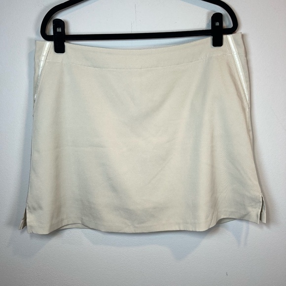 Lady Hagen Women’s Performance Skort Beige Lined Stretch Ribbon Pockets Size 16 - Picture 1 of 16